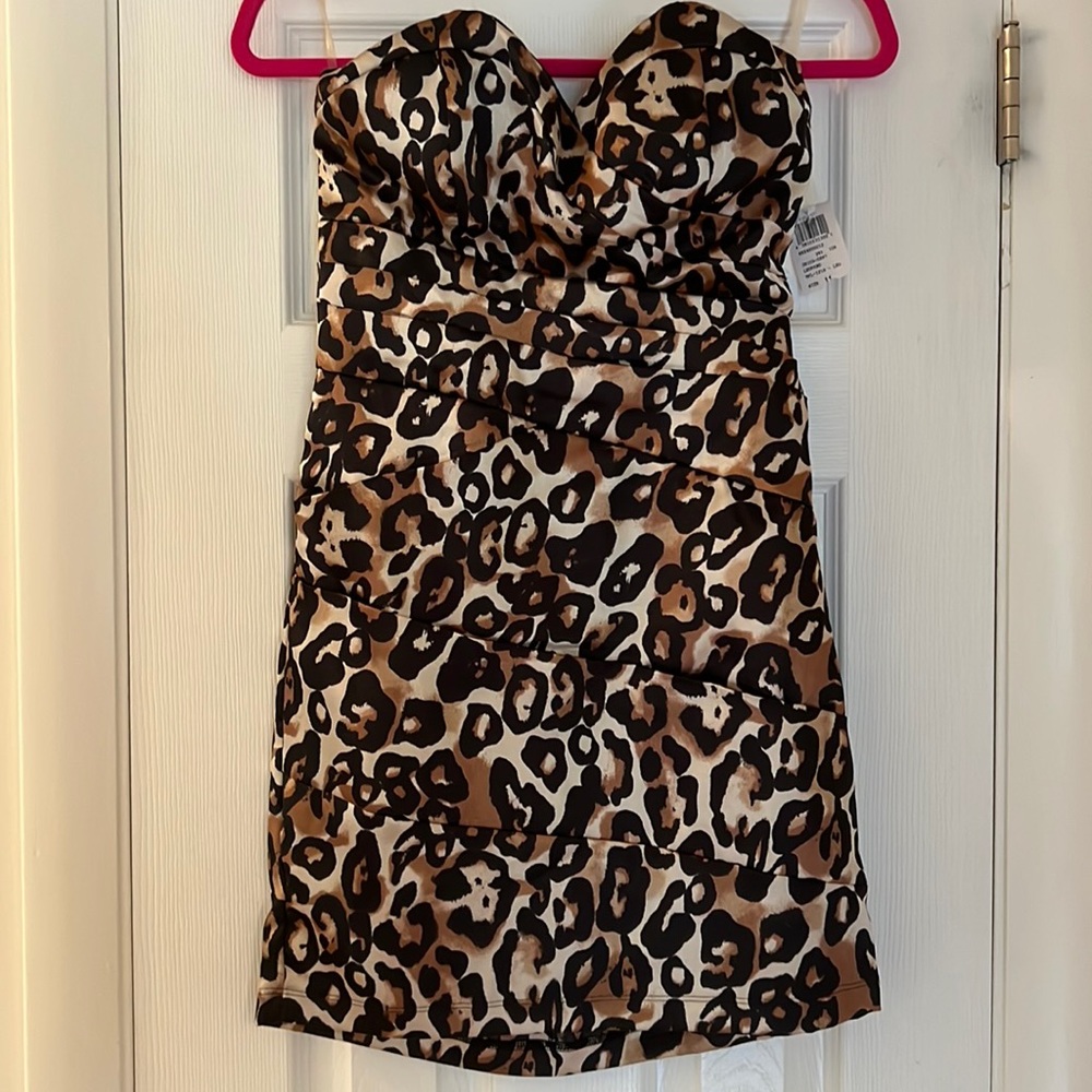 Windsor Strapless Leopard Dress
